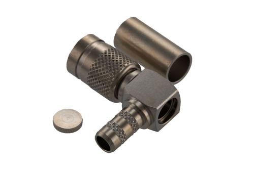 1.0/2.3 Male Right Angle Connector Crimp Attachment for RG58-TPX, LMR-195-FR, RG303, RG58-TPX, RG141, PE-C195, PE-P195, LMR-195-FR, LMR-LW19