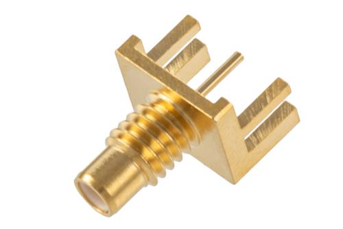 SMC Jack Connector Solder Attachment 0.062 inch End Launch PCB, .030 inch Diameter