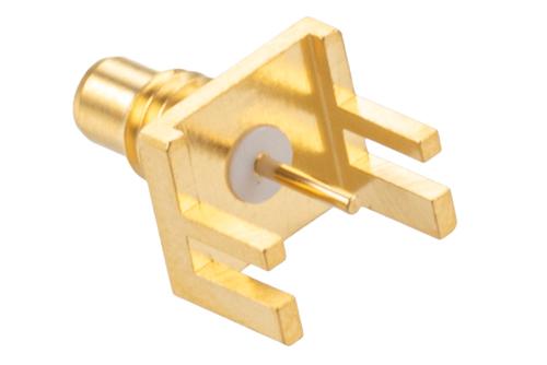 SMC Jack Connector Solder Attachment 0.062 inch End Launch PCB, .030 inch Diameter