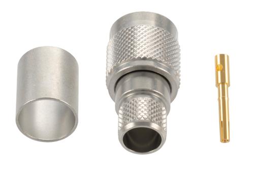 RP-TNC Plug Connector Crimp/Solder Attachment for RG214, RG9, RG225, RG393