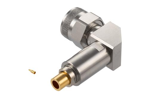 N Male Right Angle Precision Connector Clamp/Solder Attachment for PE-P142LL