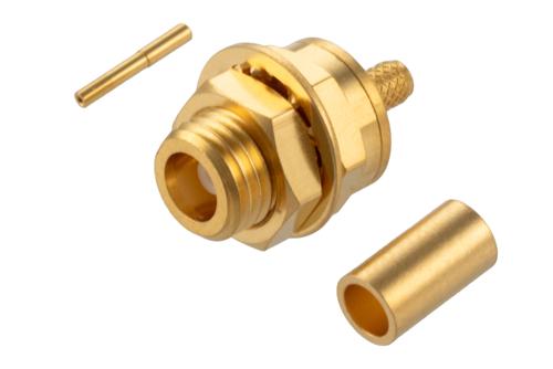 MCX Jack Bulkhead Mount Connector Crimp/Solder Attachment for LMR-100A, PE-B100, PE-C100, RG174, RG174MN, RG316, RG188