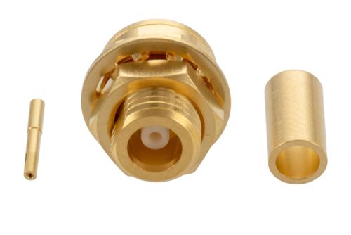 MCX Jack Bulkhead Mount Connector Crimp/Solder Attachment for LMR-100A, PE-B100, PE-C100, RG174, RG174MN, RG316, RG188