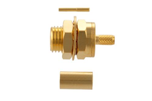 MCX Jack Bulkhead Mount Connector Crimp/Solder Attachment for LMR-100A, PE-B100, PE-C100, RG174, RG174MN, RG316, RG188
