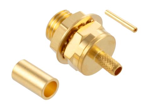 MCX Jack Bulkhead Mount Connector Crimp/Solder Attachment for LMR-100A, PE-B100, PE-C100, RG174, RG174MN, RG316, RG188