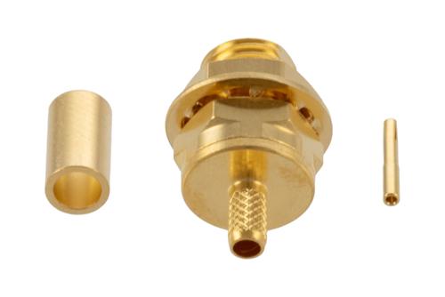 MCX Jack Bulkhead Mount Connector Crimp/Solder Attachment for LMR-100A, PE-B100, PE-C100, RG174, RG174MN, RG316, RG188