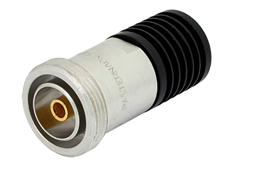 10 W RF ロード最大 7 GHz、7/16 DIN メス、黒色 陽極酸化アルミヒートシンク