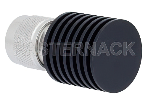 10 W RF ロード最大 6 GHz、N オス、IP68準拠黒色 陽極酸化アルミヒートシンク