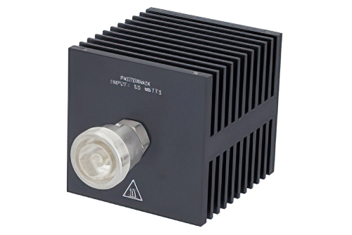 50 W RF ロード最大 8 GHz、7/16 DIN メス、スクエア形黒色 陽極酸化アルミヒートシンク
