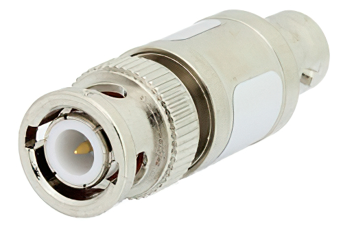 20 dB 固定減衰器、BNC オス 〜 BNC メス、真鍮ニッケルメッキ、1 W、最大 2 GHz