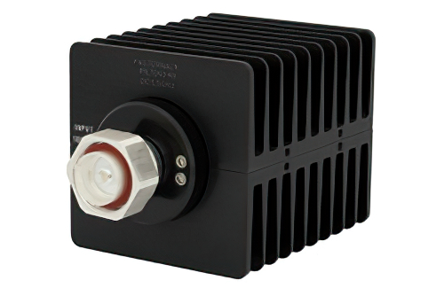40 dB 固定減衰器、7/16 DIN オス 〜 7/16 DIN メス 方向性、黒色 陽極酸化アルミヒートシンク、100 W、最大 1.5 GHz