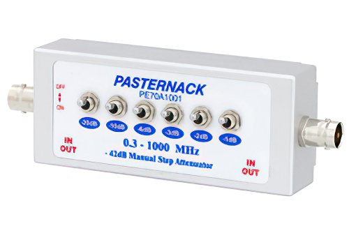 0 〜 42 dB トグル ステップ減衰器、75 Ω BNC メス 〜 75 Ω BNC メス 最大 1 W 、最大 1,000 MHz