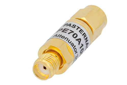 3 dB 固定減衰器、SMA オス 〜 SMA メス、銅、2 W、0.009 MHz、〜 6 GHz