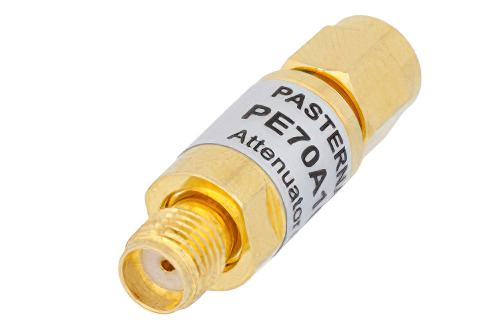 6 dB 固定減衰器、SMA オス 〜 SMA メス、銅、2 W、0.009 MHz、〜 6 GHz