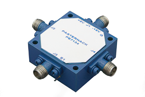 吸収型トランスファ、PIN ダイオードスイッチ、動作周波数 1 GHz 〜 18 GHz、最大 0.5 W (+27 dBm)、SMA