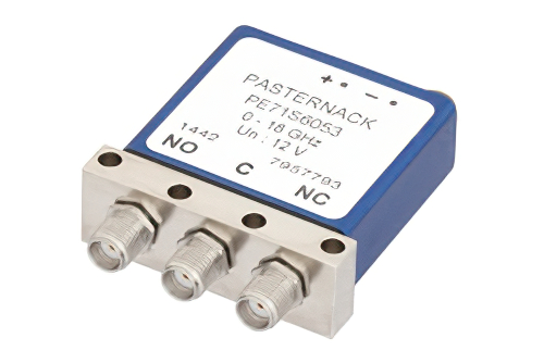 SPDT 電気機械式リレーフェールセーフスイッチ、DC 〜 18 GHz、最大 240 W、12 V、SMA