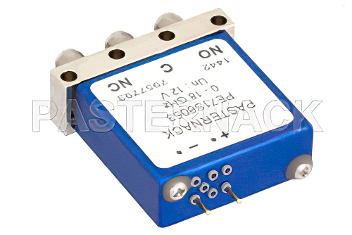SPDT 電気機械式リレーフェールセーフスイッチ、DC 〜 18 GHz、最大 240 W、12 V、SMA