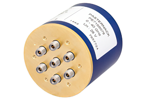 SP6T 電気機械式リレーラッチングスイッチ、DC 〜 40 GHz、最大 40 W、28 V、セルフカットオフ、リセット、ダイオード、2.92mm