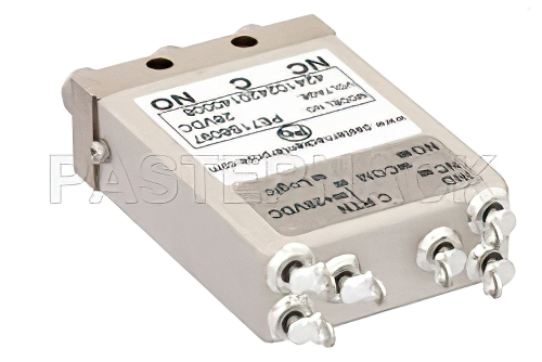 SPDT 電気機械式リレーフェールセーフスイッチ、DC 〜 26.5 GHz、20 W、28 V、TTL ロジック、ダイオード、インジケータ、SMA