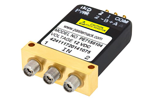 SPDT 電気機械式リレーフェールセーフスイッチ、DC 〜 40 GHz、10 W、12 V、インジケータ、TTL ロジック、ダイオード、2.92mm