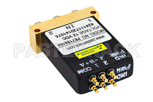 SPDT 電気機械式リレーフェールセーフスイッチ、DC 〜 40 GHz、10 W、12 V、インジケータ、TTL ロジック、ダイオード、2.92mm