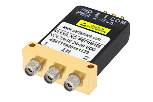SPDT 電気機械式リレーフェールセーフスイッチ、DC 〜 40 GHz、10 W、28 V、インジケータ、TTL ロジック、ダイオード、2.92mm