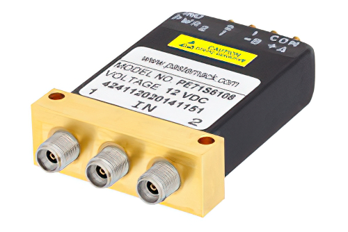 SPDT 電気機械式リレーラッチングスイッチ、DC 〜 40 GHz、10 W、12 V、インジケータ、TTL ロジック、セルフカットオフ、ダイオード、2.92mm