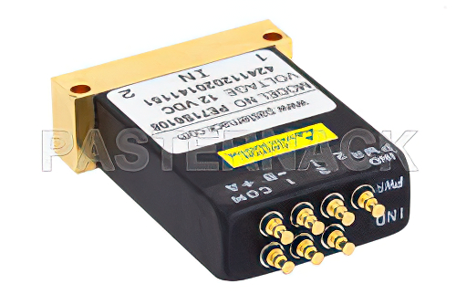 SPDT 電気機械式リレーラッチングスイッチ、DC 〜 40 GHz、10 W、12 V、インジケータ、TTL ロジック、セルフカットオフ、ダイオード、2.92mm
