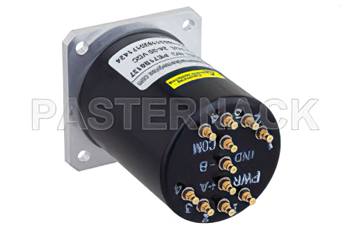 SP4T 電気機械式リレーノーマルオープンスイッチ、DC 〜 40 GHz、3 W、28 V、インジケータ、TTL ロジック、ダイオード、2.92mm