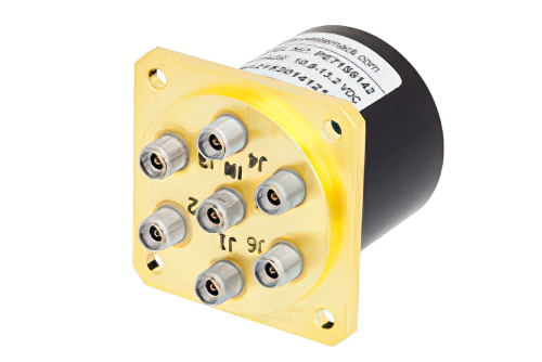 SP6T 電気機械式リレーノーマルオープンスイッチ、DC 〜 40 GHz、3 W、12 V、2.92mm