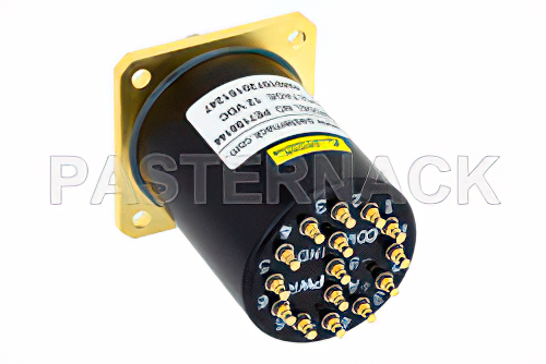 SP6T 電気機械式リレーノーマルオープンスイッチ、DC 〜 40 GHz、3 W、12 V、インジケータ、TTL ロジック、ダイオード、2.92mm