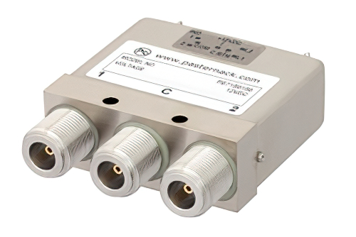 SPDT 電気機械式リレーラッチングスイッチ、DC 〜 12.4 GHz、50 W、12 V、インジケータ、TTL ロジック、ダイオード、セルフカットオフ、N