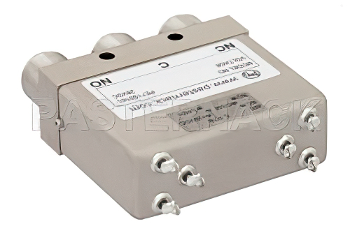 SPDT 電気機械式リレーフェールセーフスイッチ、DC 〜 12.4 GHz、160 W、28 V、インジケータ、TTL ロジック、ダイオード、N