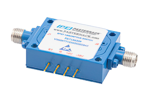 吸収型 SPST、PIN ダイオードスイッチ、動作周波数 500 MHz 〜 18 GHz、最大 0.1 W (+20 dBm)、フィールド交換式、SMA