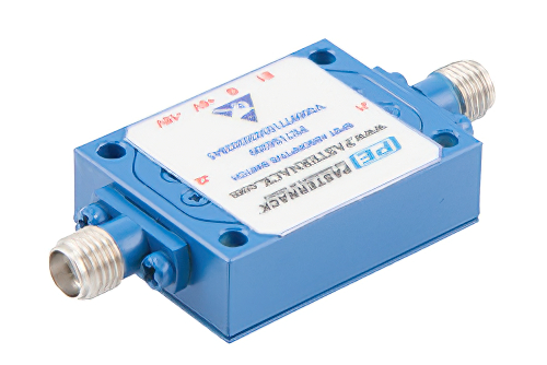 吸収型 SPST、PIN ダイオードスイッチ、動作周波数 500 MHz 〜 18 GHz、最大 0.1 W (+20 dBm)、フィールド交換式、SMA