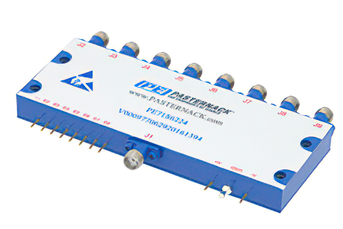 SP8T、PIN ダイオードスイッチ、動作周波数 500 MHz 〜 18 GHz、最大 0.1 W (+20 dBm)、フィールド交換式、SMA