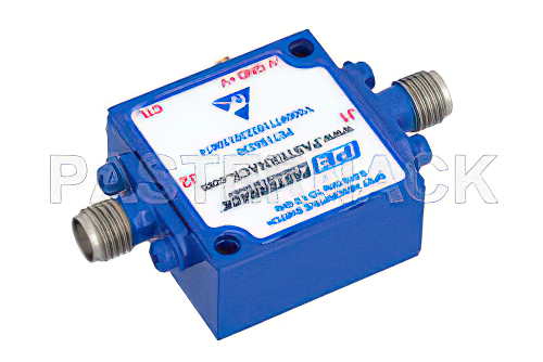 吸収型 SPST、PIN ダイオードスイッチ、動作周波数 10 MHz 〜 1 GHz、最大 0.1 W (+20 dBm)、フィールド交換式、SMA