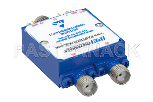 吸収型 SPDT、PIN ダイオードスイッチ、動作周波数 12 GHz 〜 18 GHz、最大 0.1 W (+20 dBm)、フィールド交換式、SMA