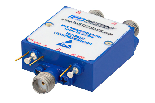 吸収型 SPDT、PIN ダイオードスイッチ、動作周波数 1 GHz 〜 18 GHz、最大 0.1 W (+20 dBm)、フィールド交換式、SMA