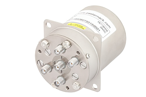 SP4T 電気機械式リレーラッチングスイッチ、終端、DC 〜 22 GHz、20 W、28 V、インジケータ、TTL ロジック、セルフカットオフ、ダイオード、SMA