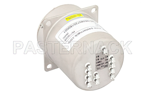 SP4T 電気機械式リレーラッチングスイッチ、終端、DC 〜 22 GHz、20 W、28 V、インジケータ、TTL ロジック、セルフカットオフ、ダイオード、SMA