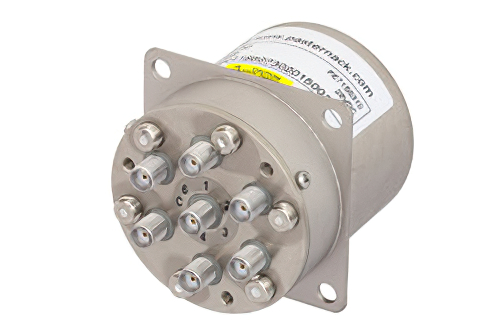 SP6T 電気機械式リレーノーマルオープンスイッチ、終端、DC 〜 22 GHz、20 W、28 V、SMA