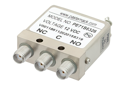 SPDT 電気機械式リレーフェールセーフスイッチ、DC 〜 18 GHz、20 W、12 V、SMA