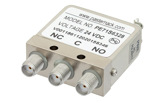 SPDT 電気機械式リレーフェールセーフスイッチ、DC 〜 18 GHz、20 W、24 V、SMA