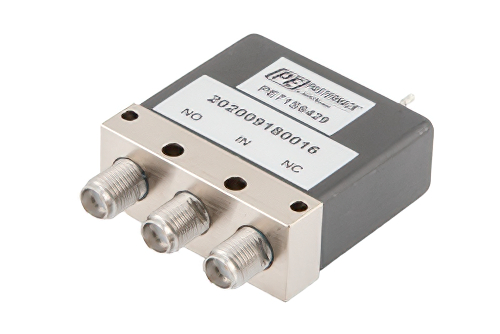 SPDT Electromechanical Relay Failsafe Switch, DC to 18 GHz, 90W, 28V, SMA