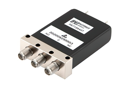 SPDT Electromechanical Relay Failsafe Switch, DC to 26.5 GHz, 90W, 12V, TTL, Diodes, Indicators, SMA