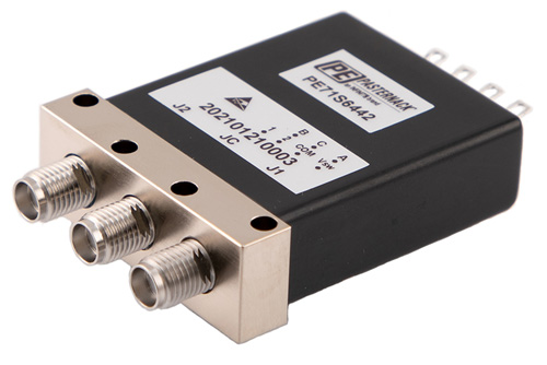 SPDT メカニカルリレー ラッチング スイッチ, セルフカットオフ, DC ～ 26.5 GHz, 90W, 5M ライフサイクル, 28V, インジケータ, TTL, 抑制ダイオード, SMA