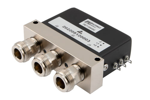 SPDT メカニカルリレー ラッチング スイッチ, DC ～ 12.4 GHz, 160W, 28V, セルフカットオフ, N