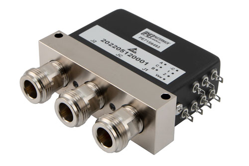 SPDT メカニカルリレー ラッチング スイッチ, DC ～ 12.4 GHz, 160W, 12V, TTL, セルフカットオフ, N