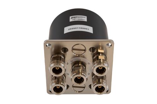 SP4T Electromechanical Relay Normally Open Switch, DC  to 18 GHz, 12V, N